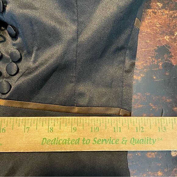 Suzanne Ermann Couture Black‎ Satin Gown Formal Dress 38 - Picture 10 of 11